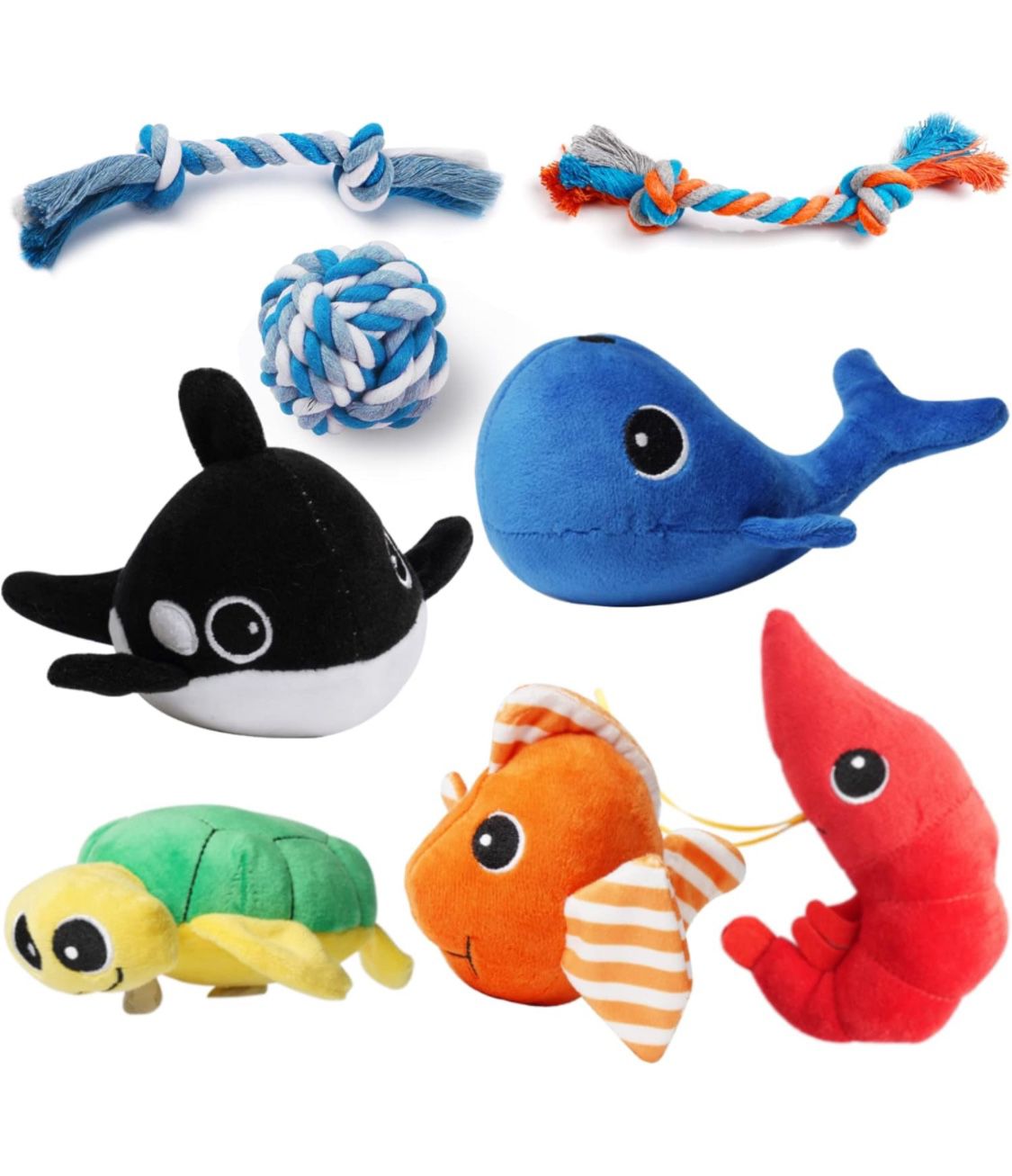 New! Puppy Toys Small Dogs, Durable Puppy Toys for Teething Small Dogs, Cute Dog Toys for Small Dogs, Stuffed Plush Squeaky Dog Toys and Ocean Small D