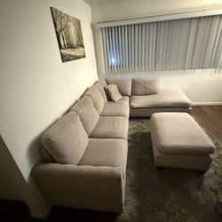 Sofa With Ottoman, Pillow Covers Are Washable 