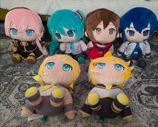 Hatsune Miku Round 1 Exclusive 14" Plush FULL Set (6 Jumbo Plush) NWT
