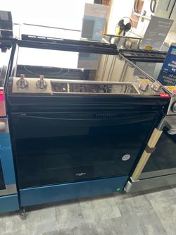 Whirlpool electric stove glass top slide in stainless steel