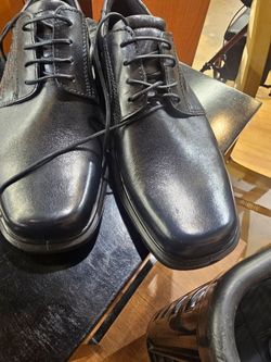 ecco Men's Men's 43 (9-9.5) Helsinki Black Leather Bicycle Toe Comfort Oxfords