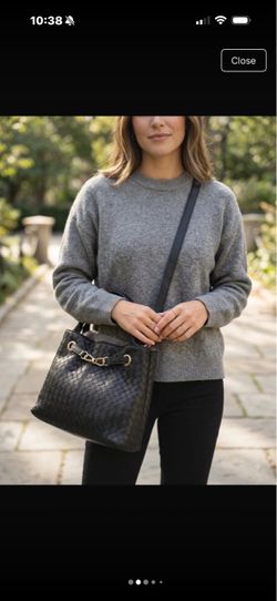 Black Woven Purse Satchel  Bag