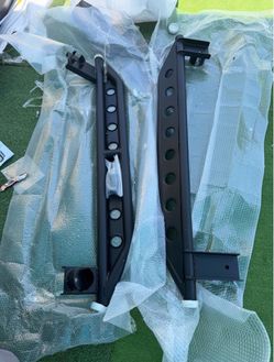 Black Steel Rock Slider Side Steps Pair
