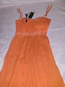BCBGMAXARIA Orange Melon Dress Size 4 Tall