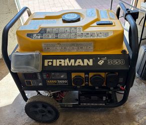 Firman 4550/3650-Watt Portable Generator model # P03603 delivers 3,650 running watts and 4,450 to 4,550 starting watts.