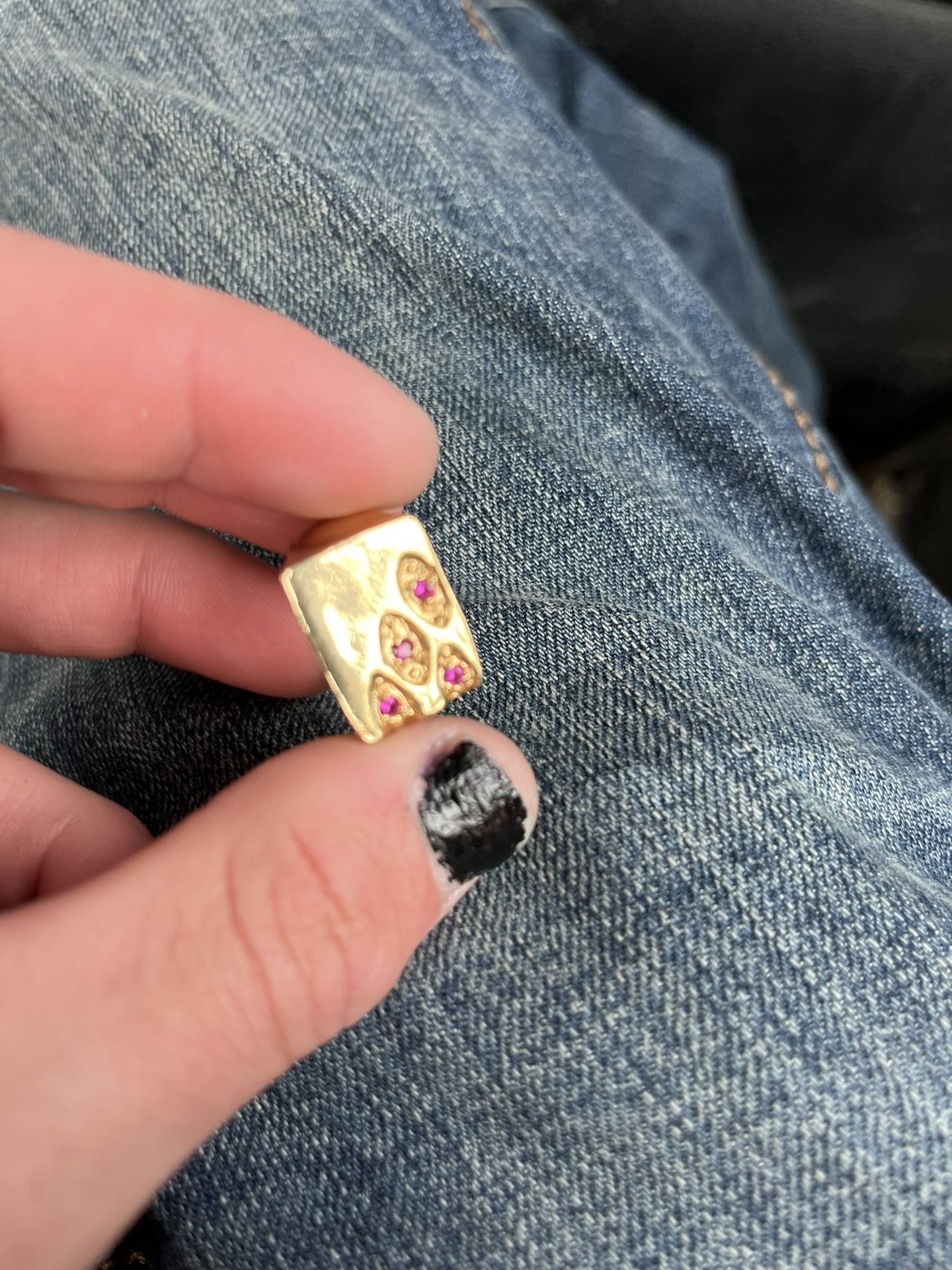 Gold Filled Ruby Ring Size 11/11.5 Men’s/unisex