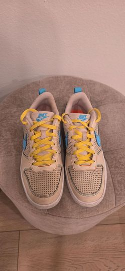 Nike Court Borough Low top Shoes Beige/Blue Unisex IB7726-126. Size 5Y