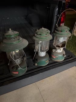 Lot of 3 Vintage Coleman Camping Lanterns