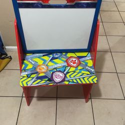 Paw Patrol bookcase and blackboard