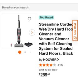 Hoover Streamline corded Wet/dry Hard Floor Cleaner & Vacuum  