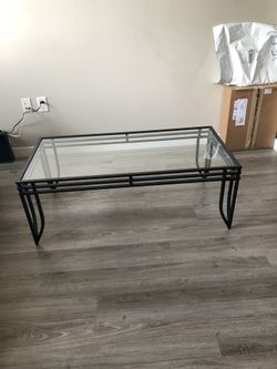 Glass coffee table