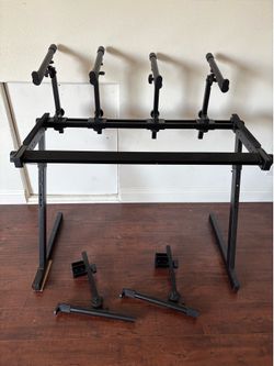 Quik Lok Z726 Double-Tier Z Keyboard / Synth Stand with Z716 Base Unit