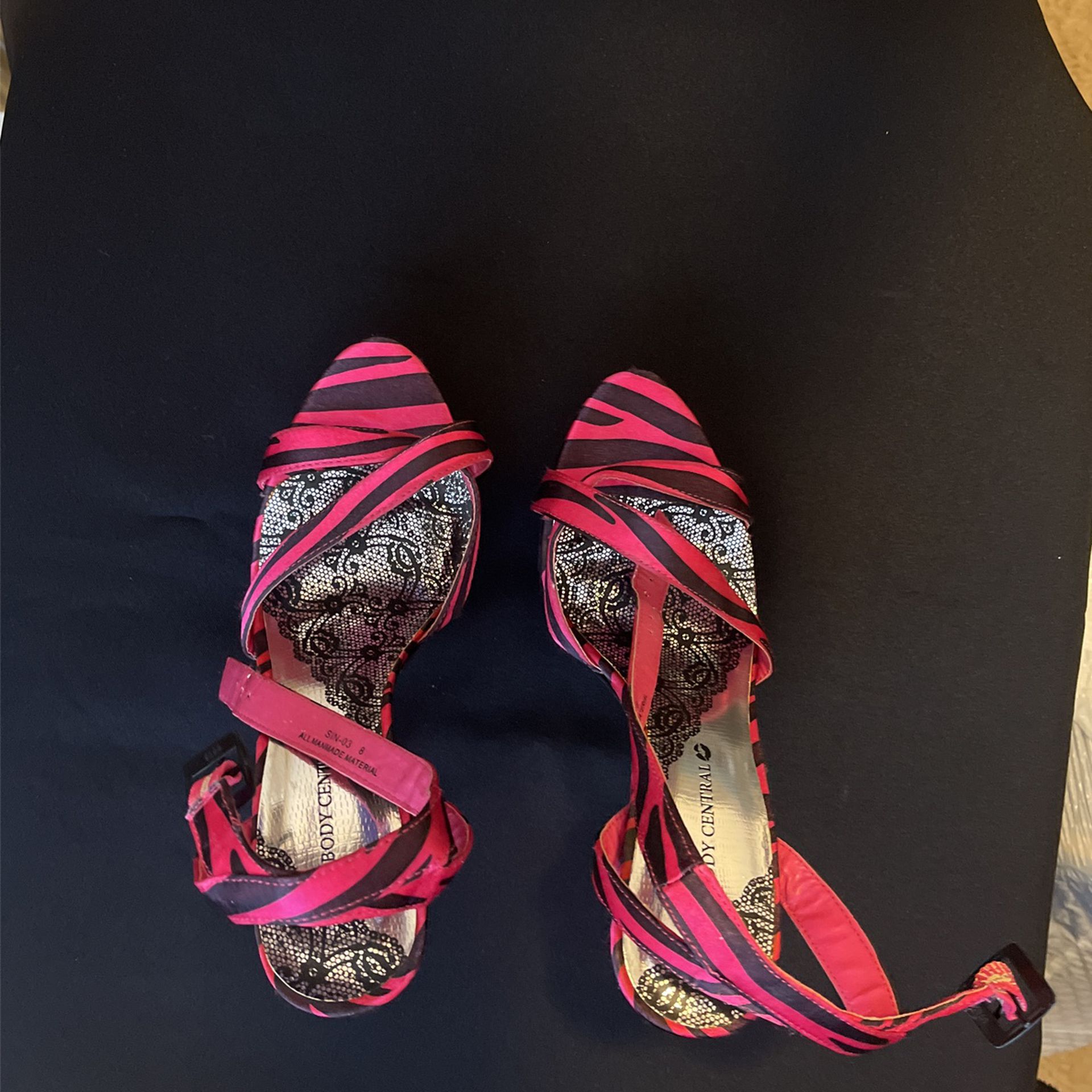Pink Zebra Print Heels