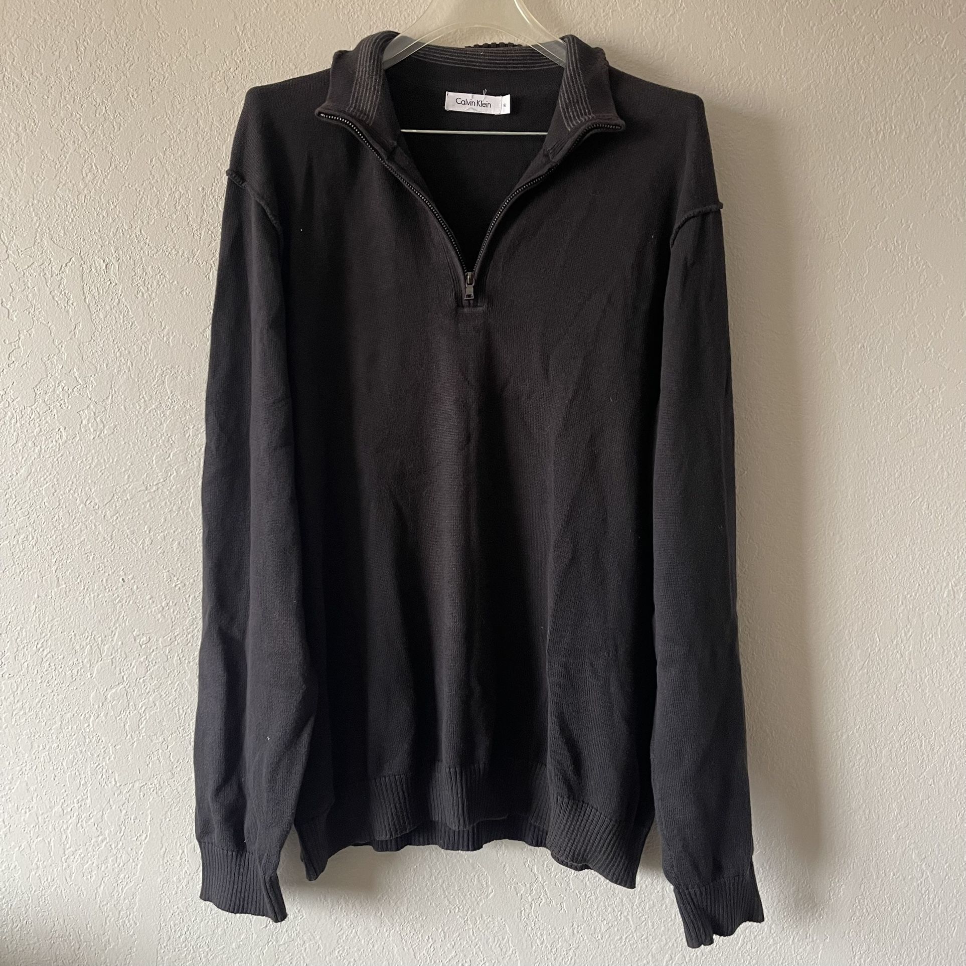 Calvin Klein, Men’s Black1/4 Zip Longsleeve Turtleneck Sweater, Size XL