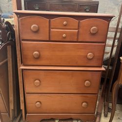 Vintage Solid Wood Chest Of Drawers 