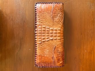 Alligator Leather Long Bifold Wallet