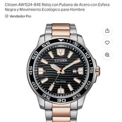 Citizen AW1524-84E Reloj con Pulsera de Acero con Esfera Negra y Movimiento Ecológico para Hombre