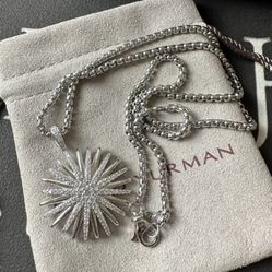 David Yurman Silver 23-inch Sunflower Pendant Necklace