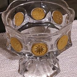 Fostoria Gold Coin Wedding Bowl