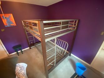 Twin Over Futon Bunk Beds, Metal Frame