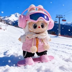 7 pcs Ski Clothes Set For 17cm Doll Labubu