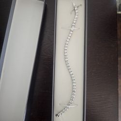 White Gold And Cubic Zarconia Bracelet