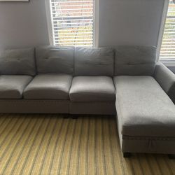 Sofa Grey Detachable Sectional W/ Chaise And Storage