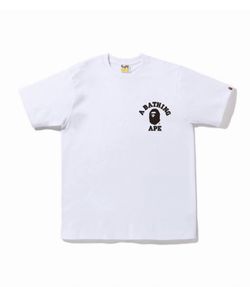 BAPE White “A BATHING APE” One Point / Left Chest Tee
