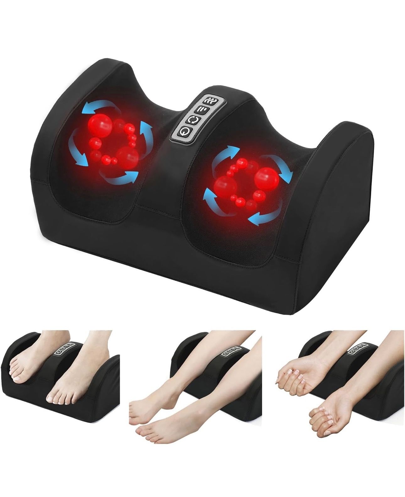 Foot and Calf Massager Machine with Heat, Foot Massager with Roller for Relaxation & Plantar Fasciitis Relief, Circulation, and Heat Therapy, Best Gif