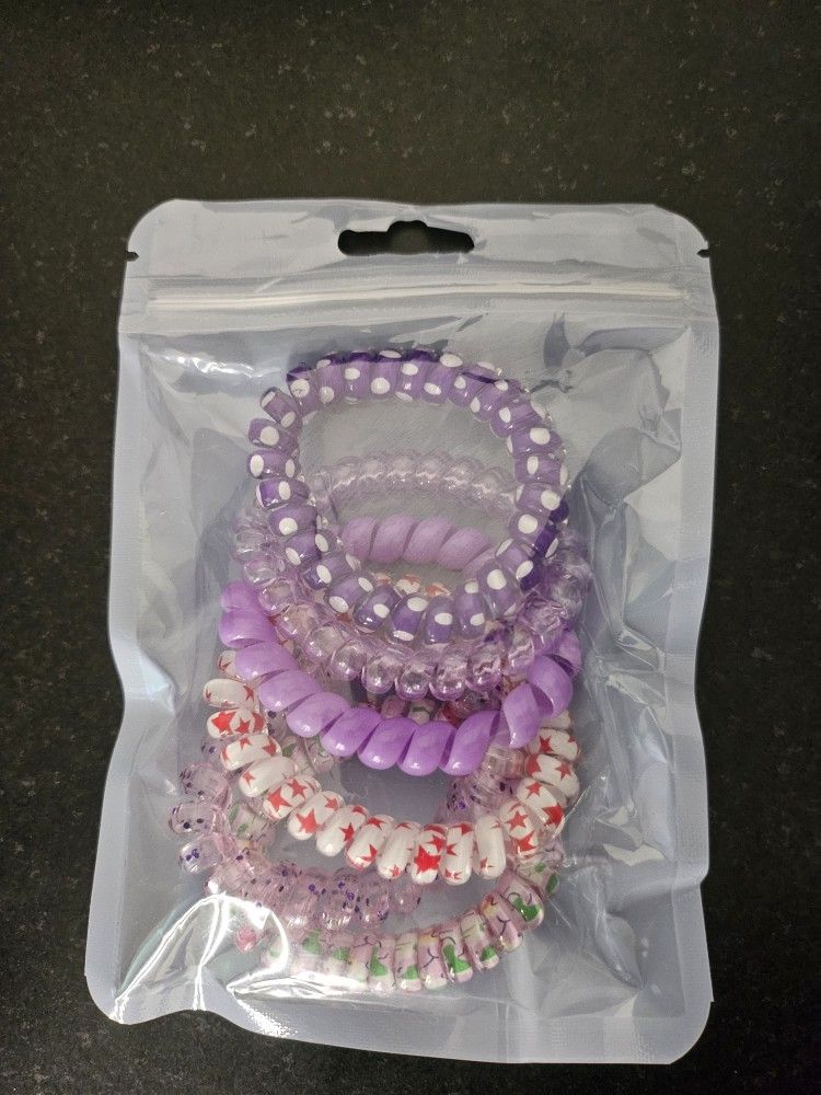 Purple Phone Cord Hair Ties