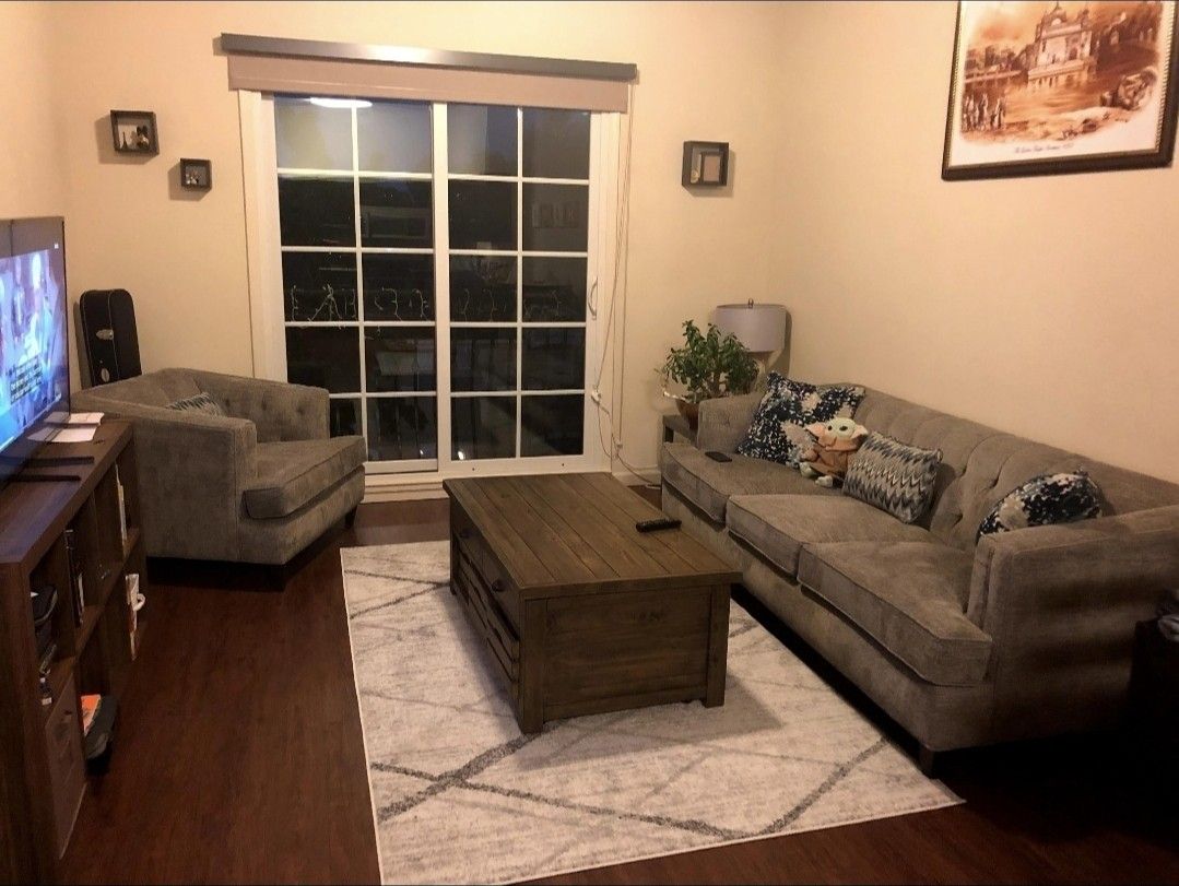 Grey Sofa Set (set of 2 and pillows)