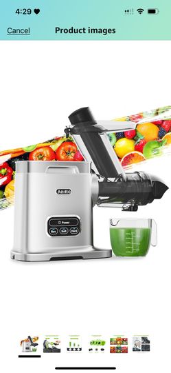 Aeitto Cold Press Juicer Machines, 3.6 Inch Wide Chute, Large Capacity, High Juice Yield, 2 Masticating Juicer Modes, Easy to Clean Slow Juicer for Ve