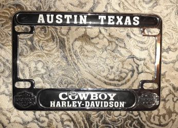 HARLEY DAVIDSON MOTORCYCLE LICENSE PLATE HOLDER AUSTIN TEXAS