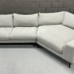 Scandinavian Designs Grey Rowena Cuddler Sectional Couch Sofa 