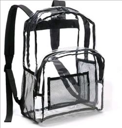 Clear PVC Backpack with Black Trim