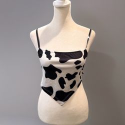 Shein Cow Print Bandana Crop Top