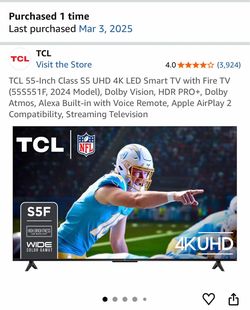 TCL 55” 4K Smart TV
