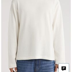 Men’s Denim And Flower Textured Knit Sweatshirt 