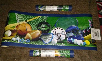 15 yd of Prepasted Sports Theme Border