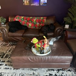 FREE MUST TO TODAY Leather Couch, Chair And Ottoman