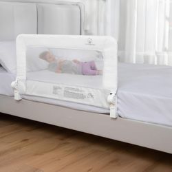 ComfyBumpy Bed Rail for Toddlers 35.5"x19.5" Swing Down Guard Fits Twin Full Toddler Mattress Safety Side Rail White