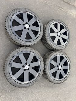 18” 5x100 black wheels 225 40 18 winter tires