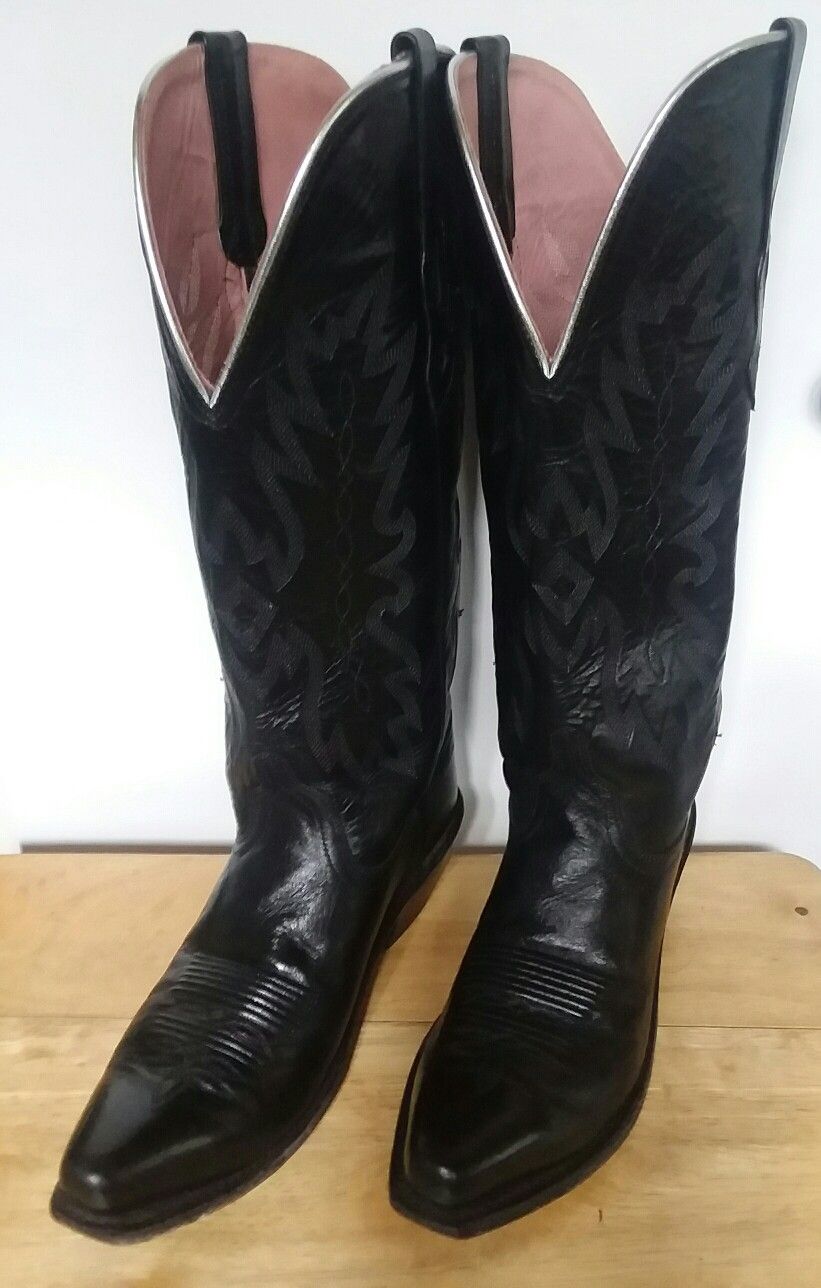 Old West Womens Black Cowboy Boots-Size 8 1/2
