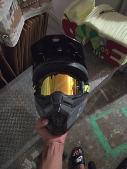Helmet and glasses