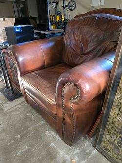Large Leather Club Chair Nailhead Trim