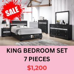 KING BEDROOM SET - 7 PIECES