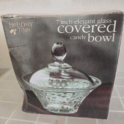 Elegant Glass Covered Candy Bowl