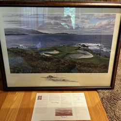 7th Hole Pebble Beach Linda Hartough Artist Proof Oil Canvas