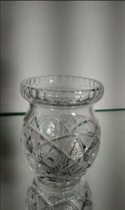 VINTAGE CRYSTAL - GLASS JAR / SUGAR BOWL 4"×3"