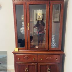 Tall Cherry Breakfront China Cabinet Free Delivery Included